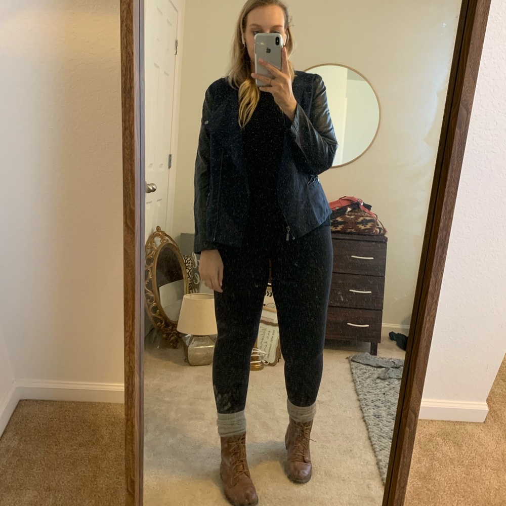 Alfani suede and faux leather jacket